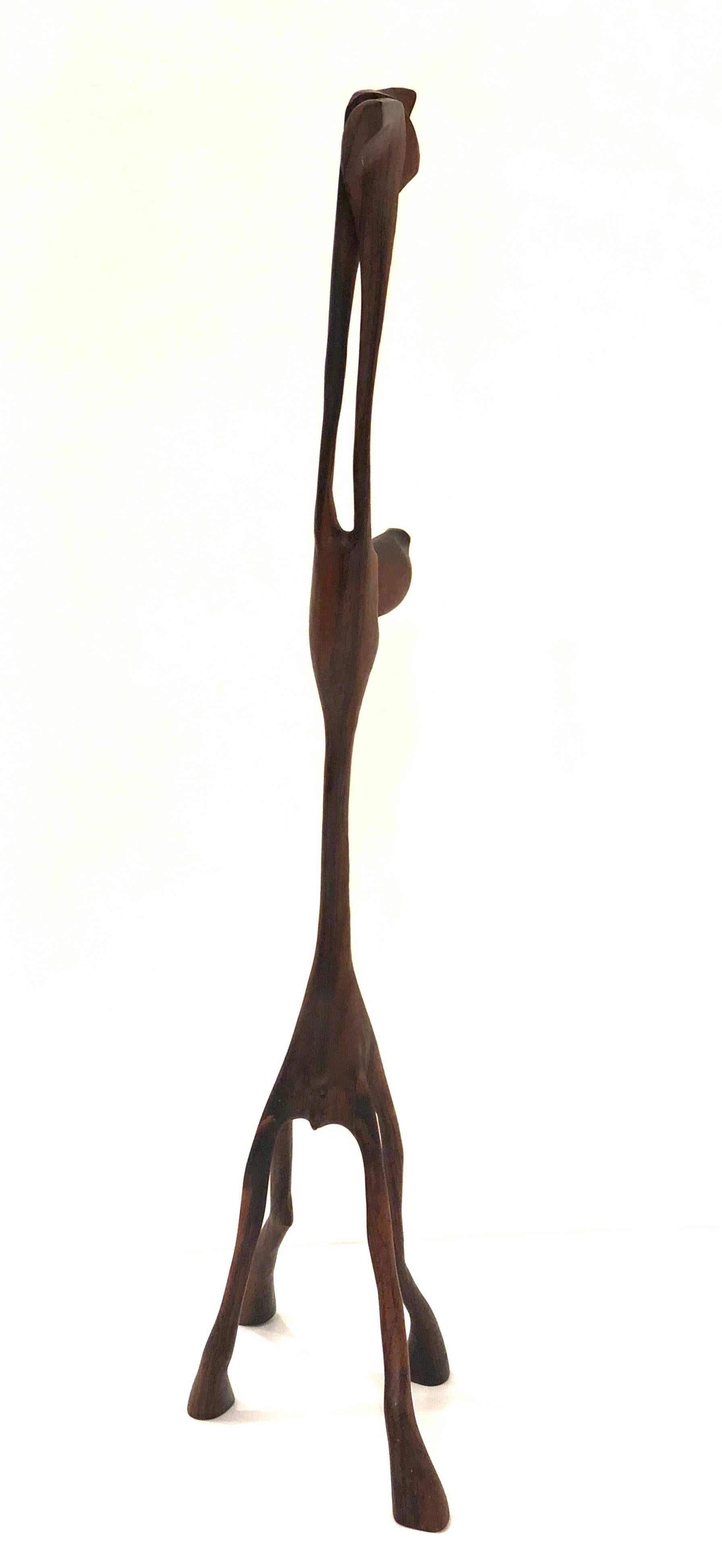 Scandinavian Modern Whimsical Rare Collectible Reindeer Sculpture in Rosewood by Knud Albert