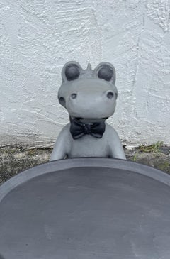 Vintage 1950s Whimsical Crocodile Tray Table, Aluminum, USA