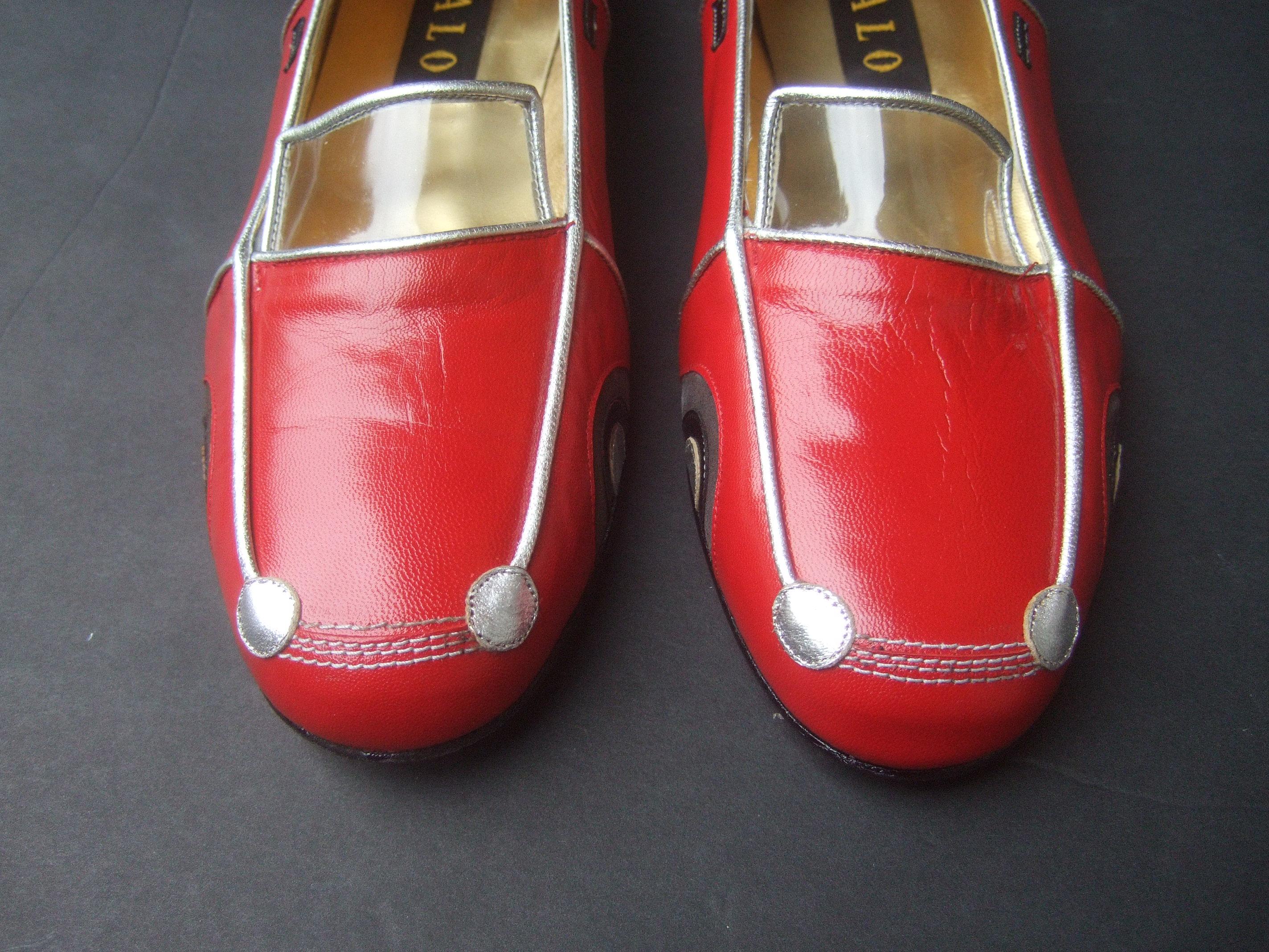 Whimsical Red Leather Sports Car Design Shoes by Zalo US Size 9 M c 1990 5