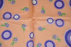 Whimsical Rich Violet with "Abstract Shades of Lavender Circles" Silk Scarf