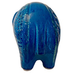 Whimsical "Rimini Blu" Ceramic Elephant by Aldo Londi for Bitossi, 1980s