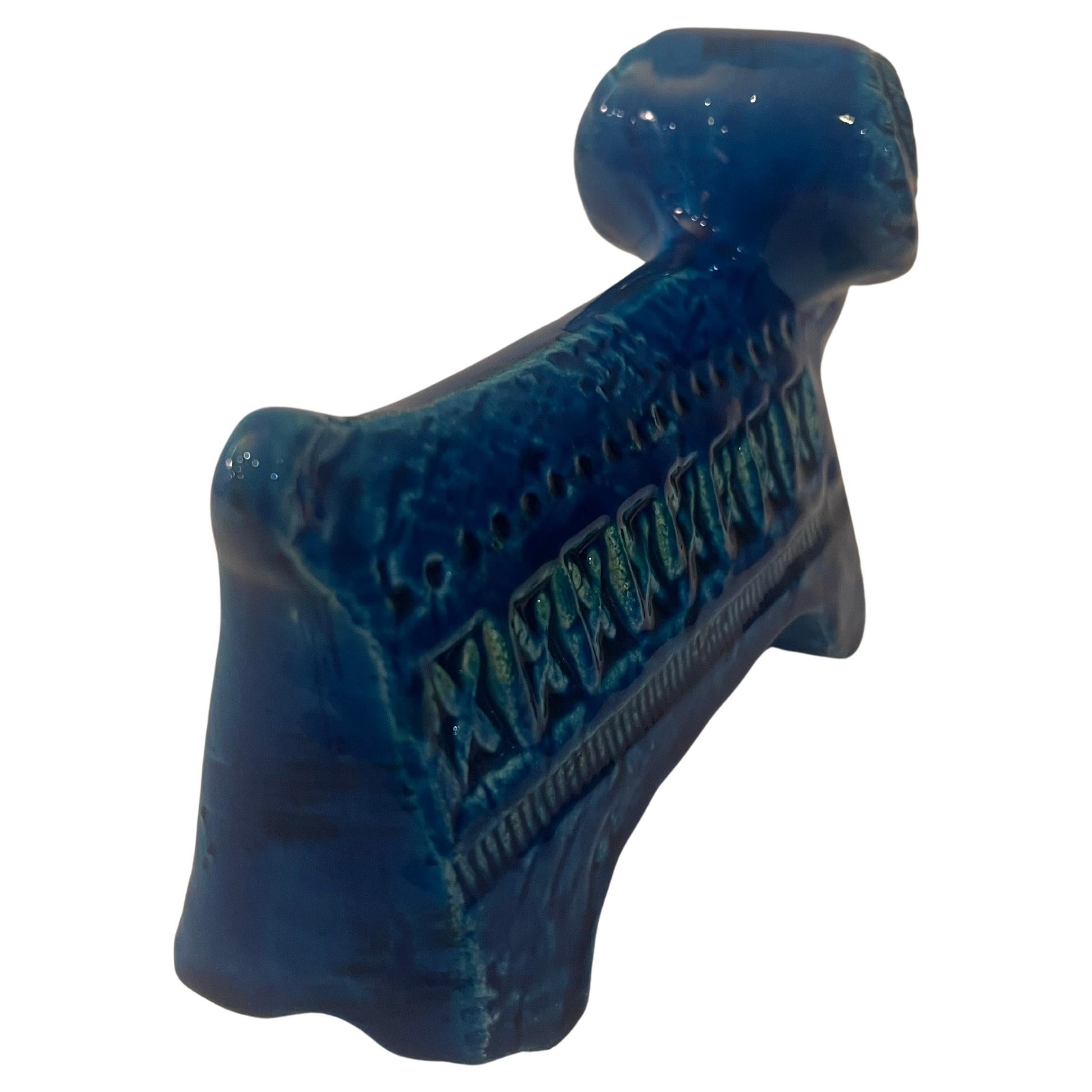 Bellissima scultura classica in ceramica blu Rimini di Aldo Londi per Bitossi, Italia, anni Ottanta.