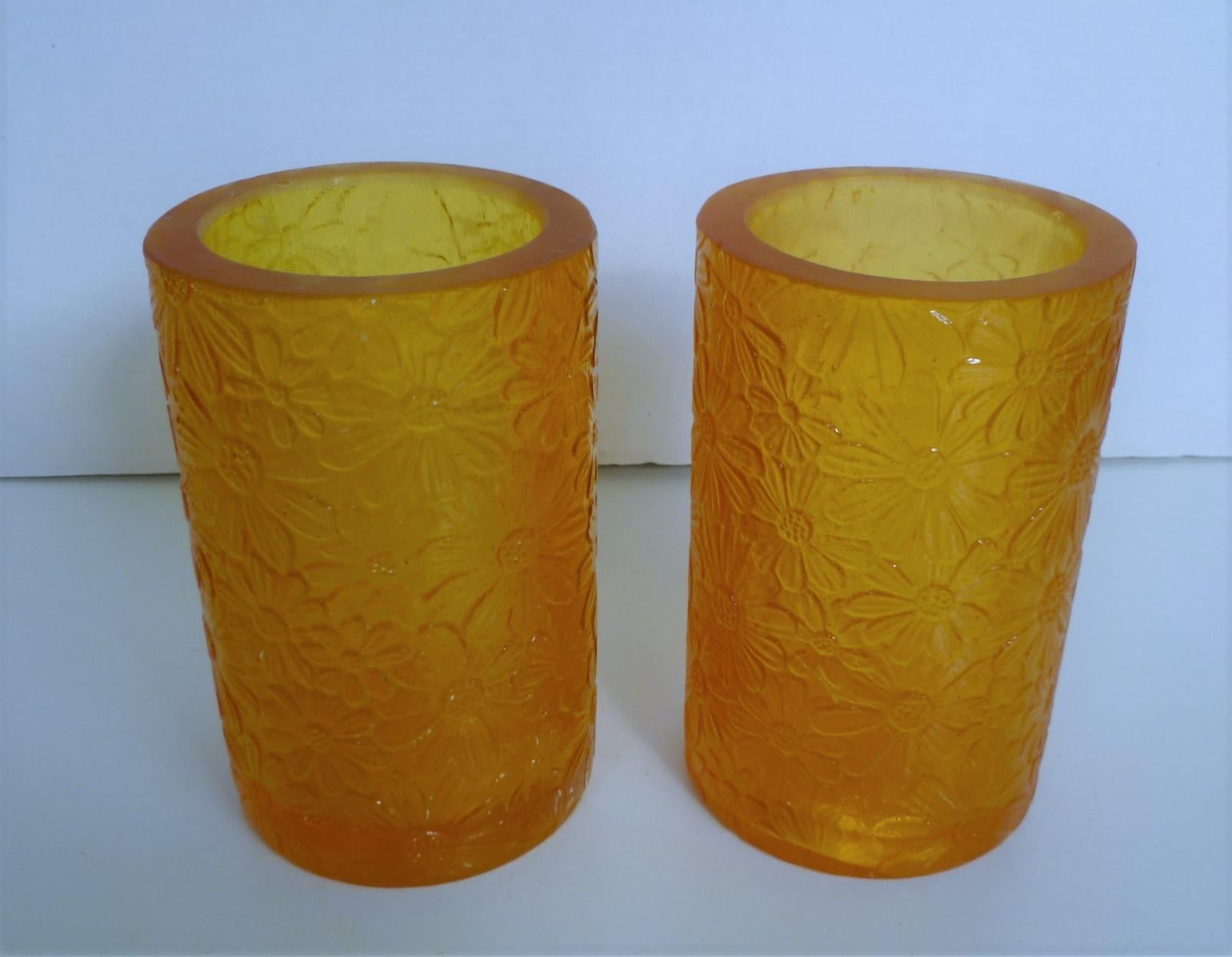 Whimsical Sascha B Resin Daisy Design Candleholders or Vases, 1960s 4