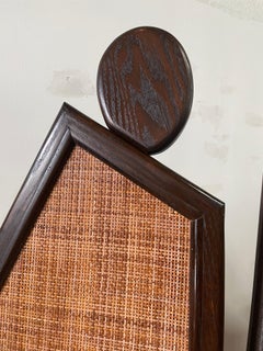 Whimsical and Sculptural Figurative Woven Cane Folding Screen