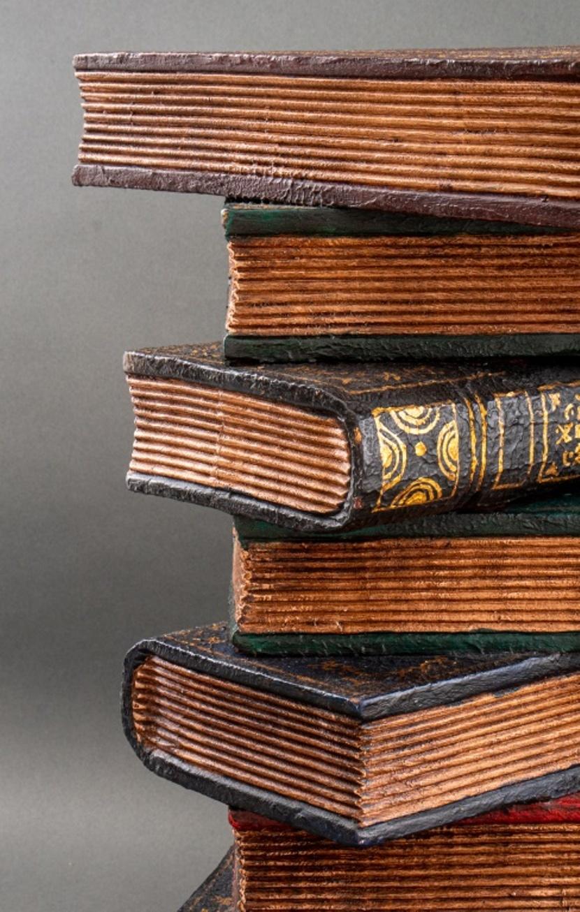 20th Century Whimsical Side Table of Stacked Books