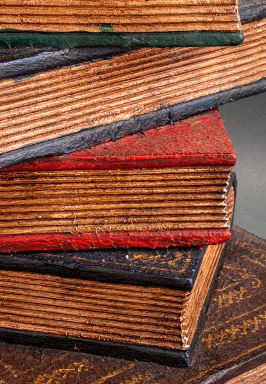 Resin Whimsical Side Table of Stacked Books