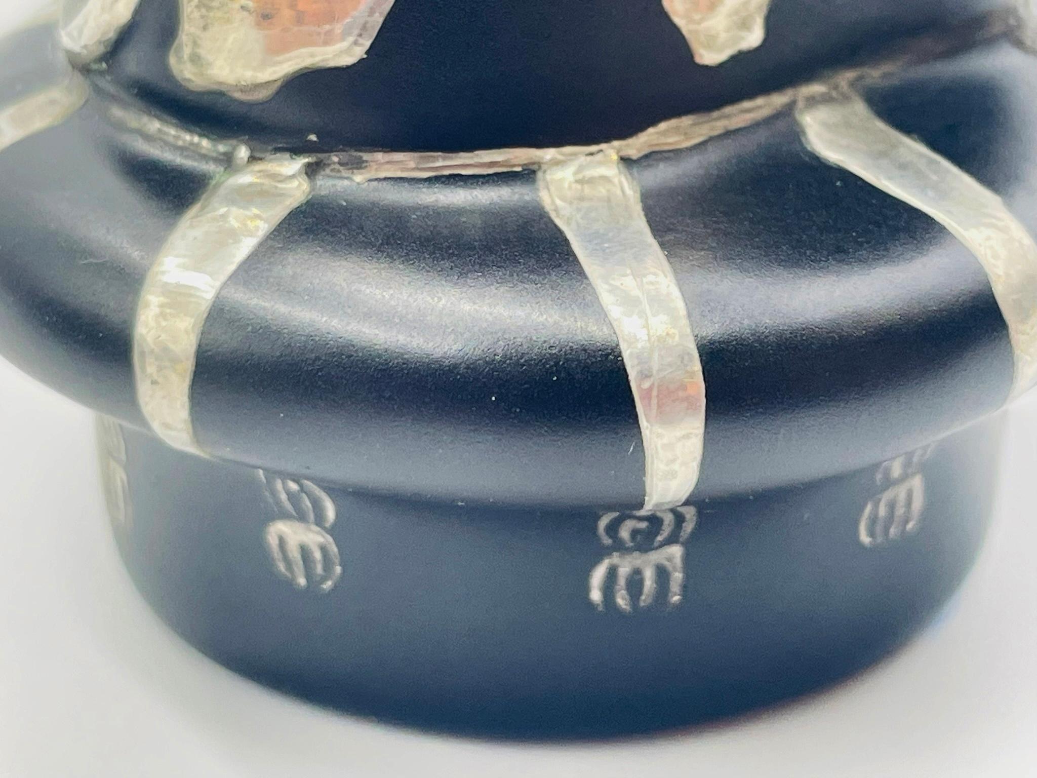 Whimsical Silver Inlaid Cat Salt & Pepper Shakers by Emilia Castillo, Mexico 96 For Sale 9