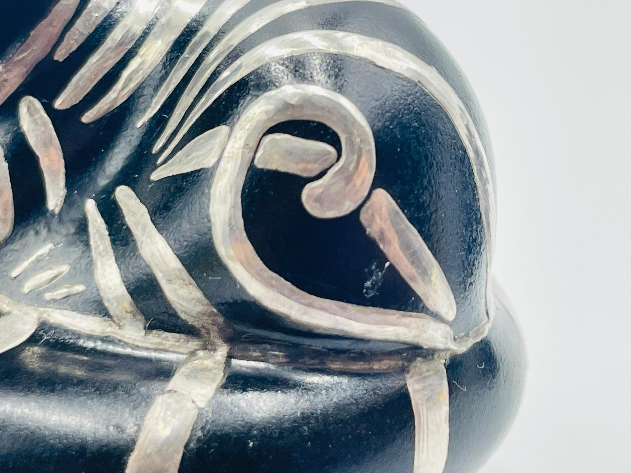 Whimsical Silver Inlaid Cat Salt & Pepper Shakers by Emilia Castillo, Mexico 96 For Sale 10