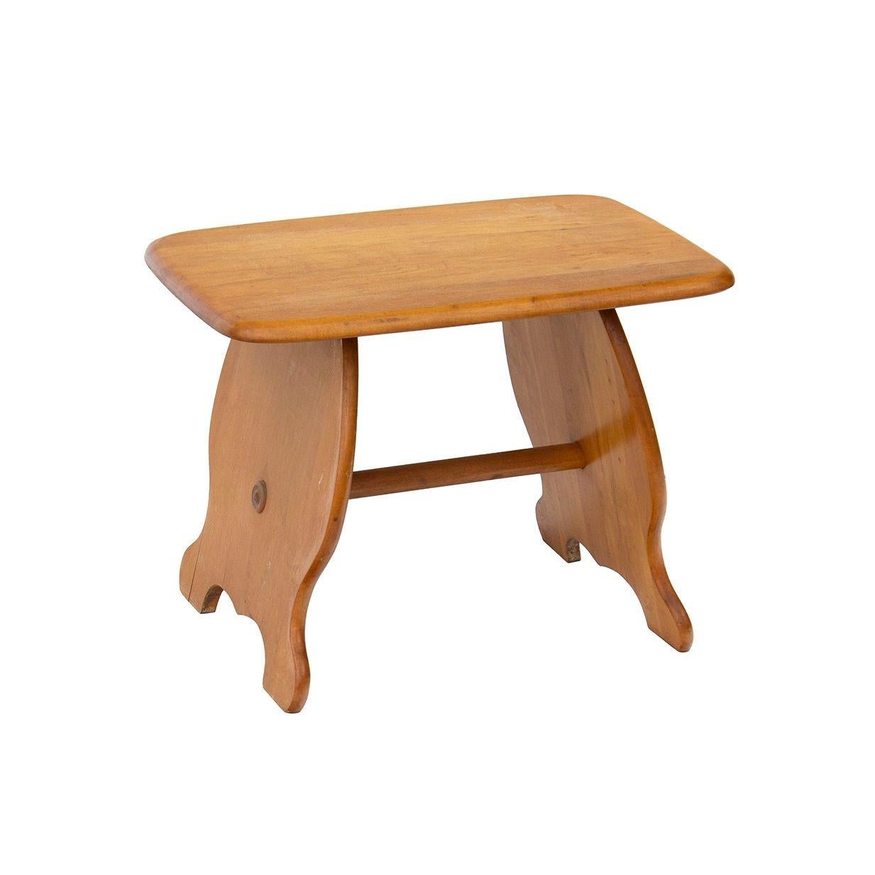 Mid-Century Modern Whimsical Solid Maple Bench or Stool For Sale