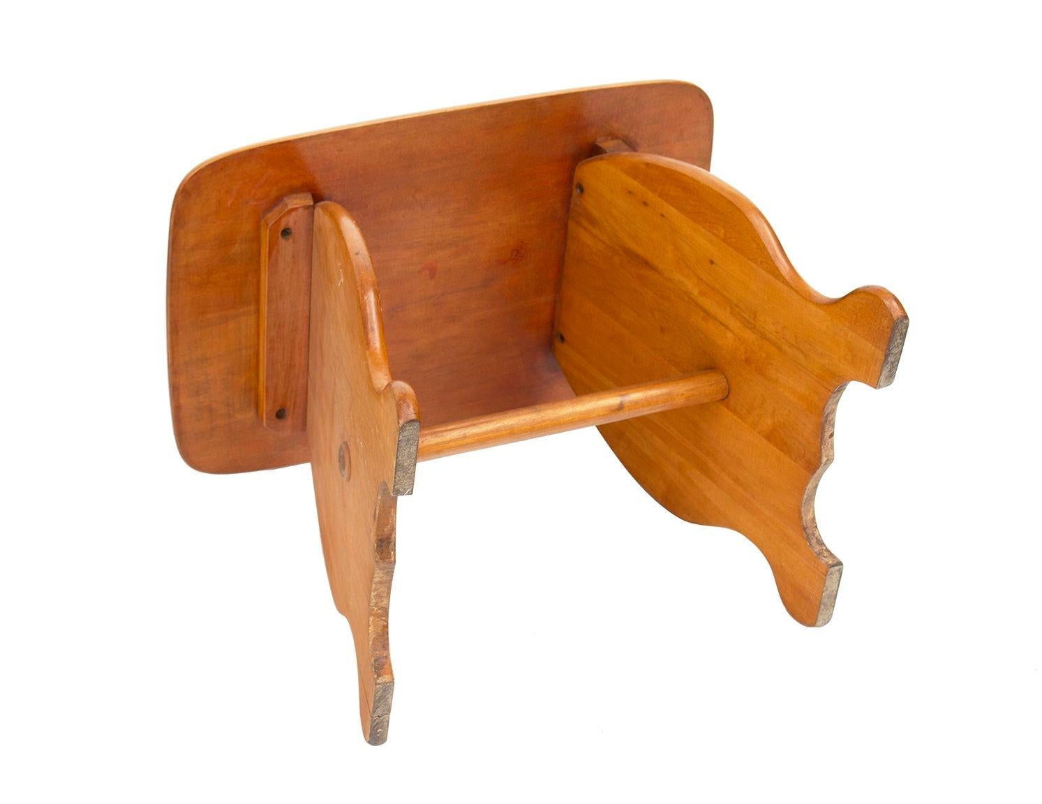 Whimsical Solid Maple Bench or Stool For Sale 2