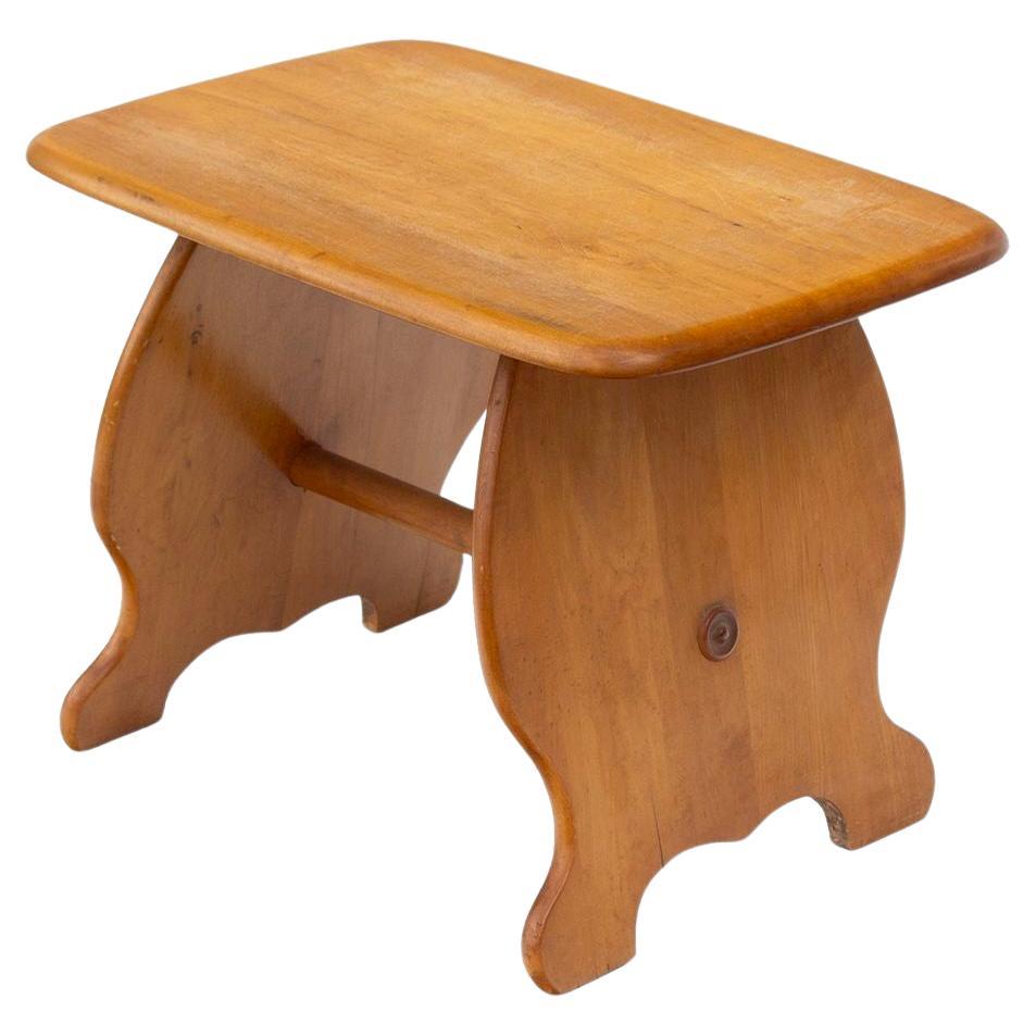 Whimsical Solid Maple Bench or Stool For Sale