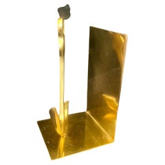 Whimsical Solid Polished Brass Anchor Bookend Nautical Mid Century