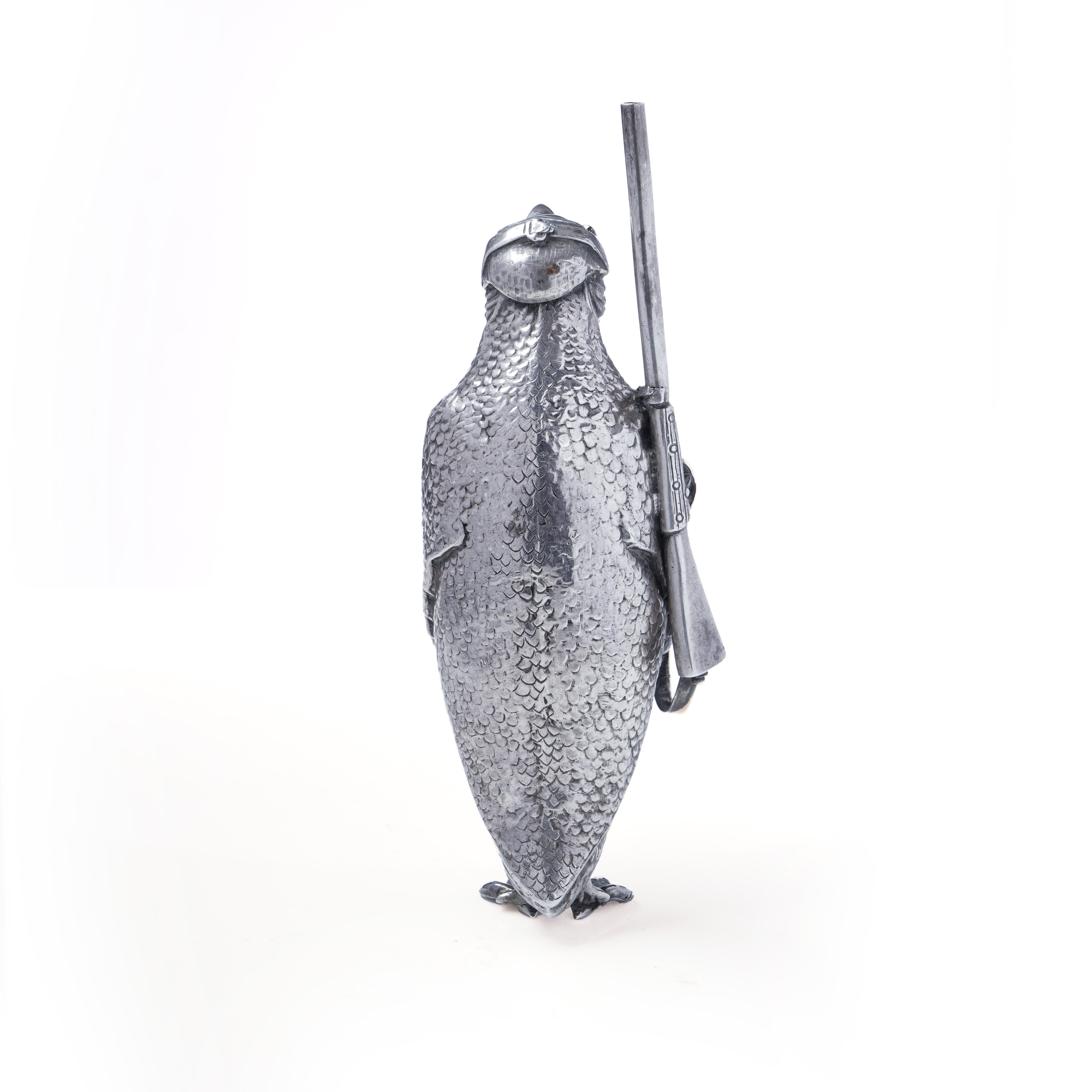 Whimsical Spanish Novelty Silver Penguin, 1910 For Sale 1