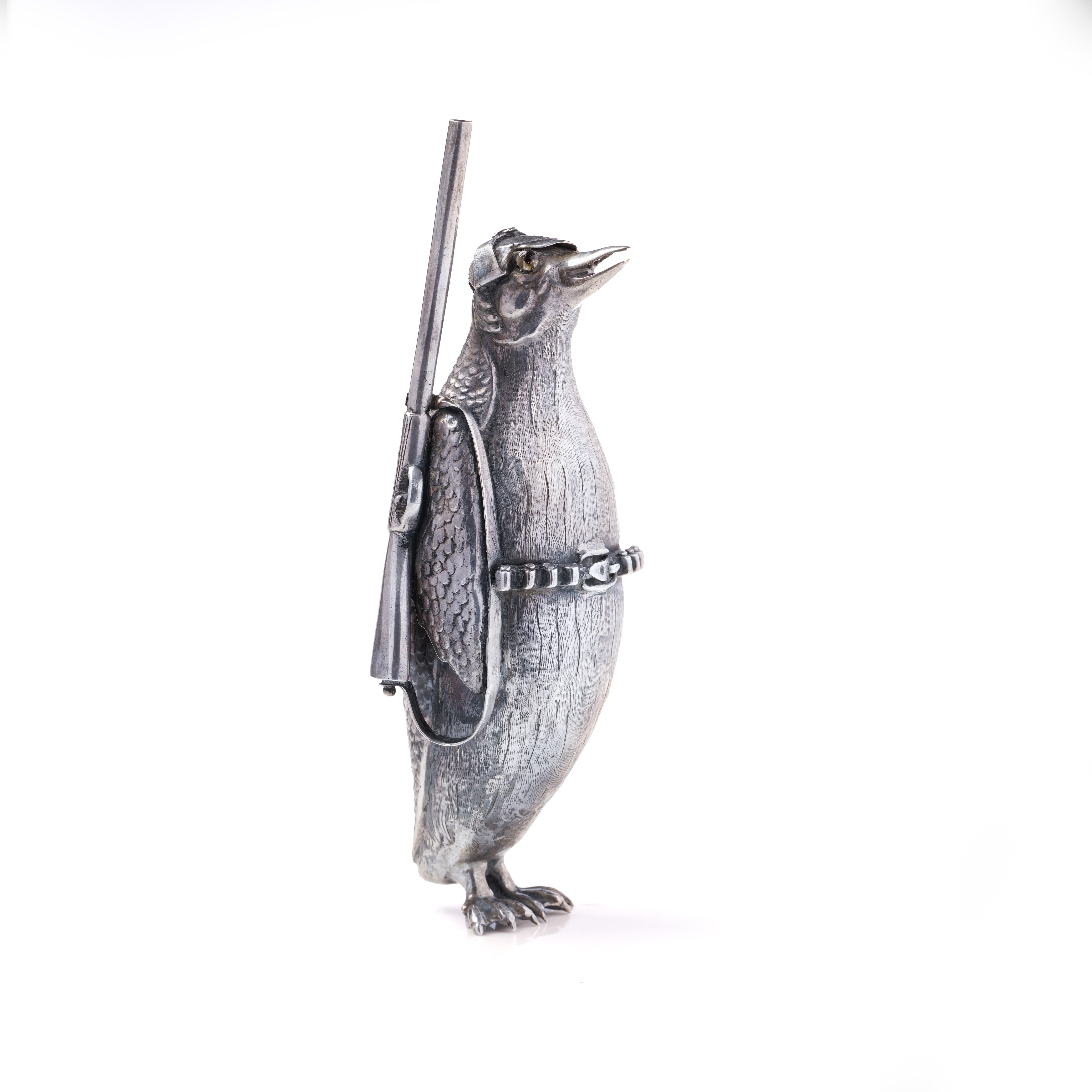 Whimsical Spanish Novelty Silver Penguin, 1910 For Sale 2