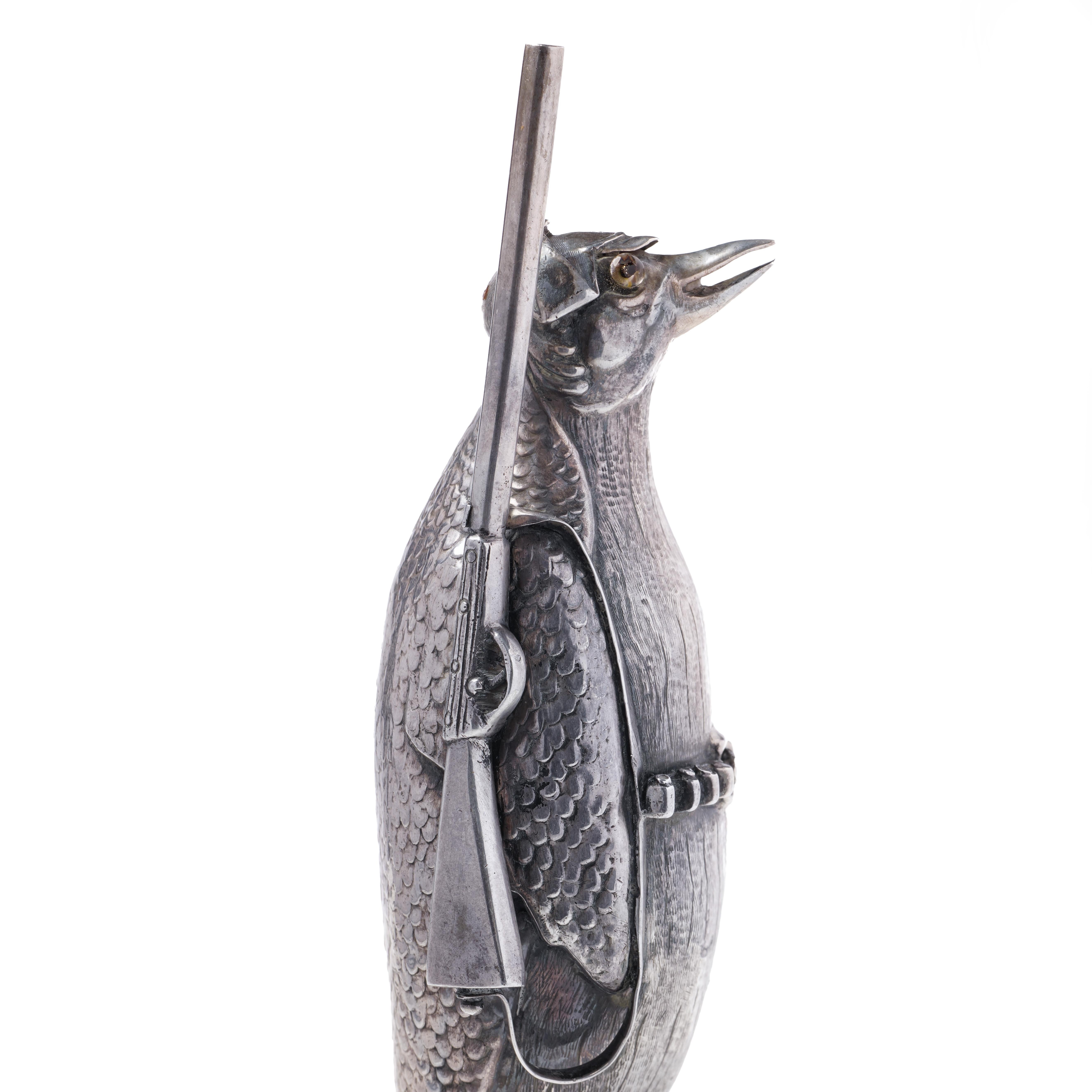 Whimsical Spanish Novelty Silver Penguin, 1910 For Sale 5