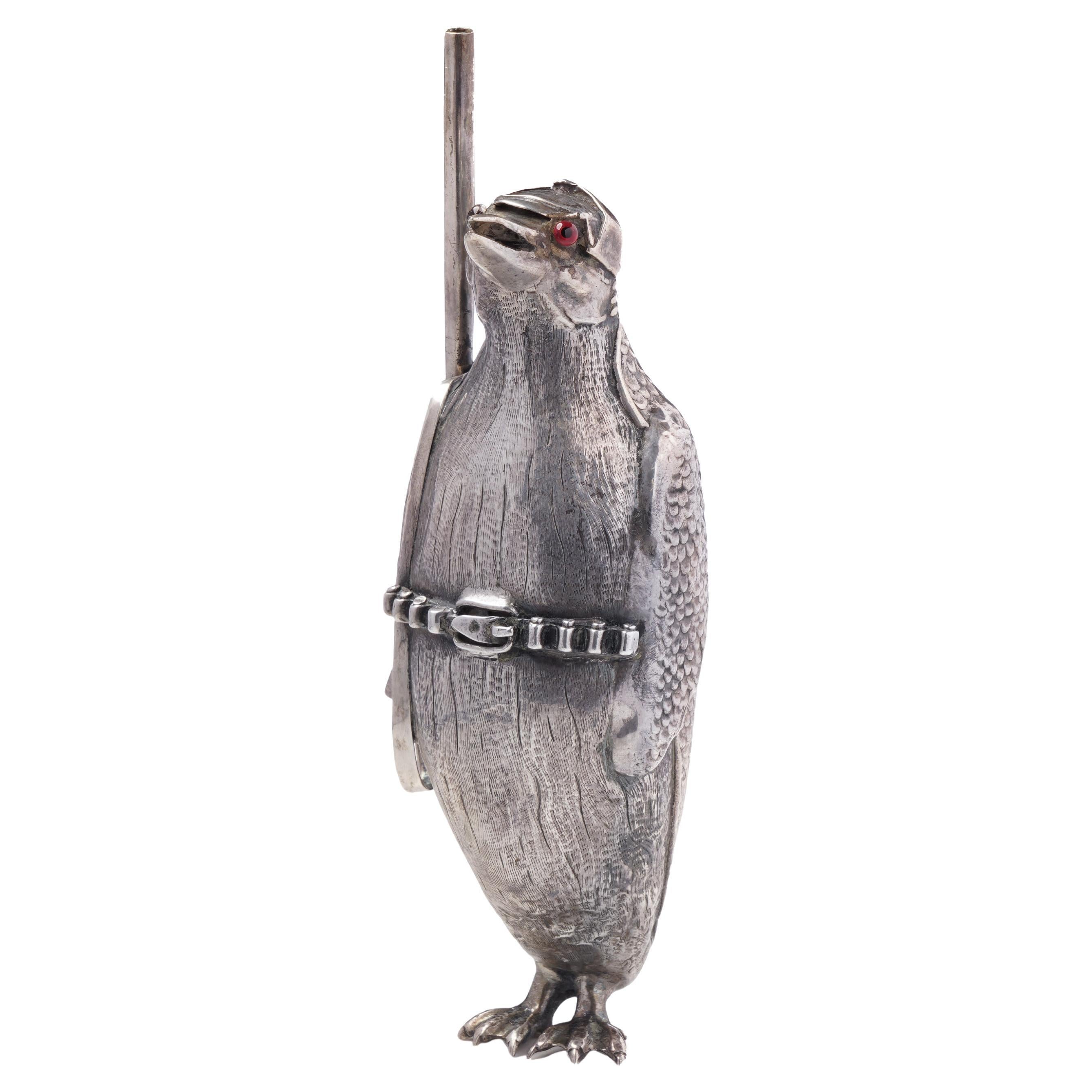 Whimsical Spanish Novelty Silver Penguin, 1910