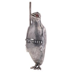Antique Whimsical Spanish Novelty Silver Penguin, 1910