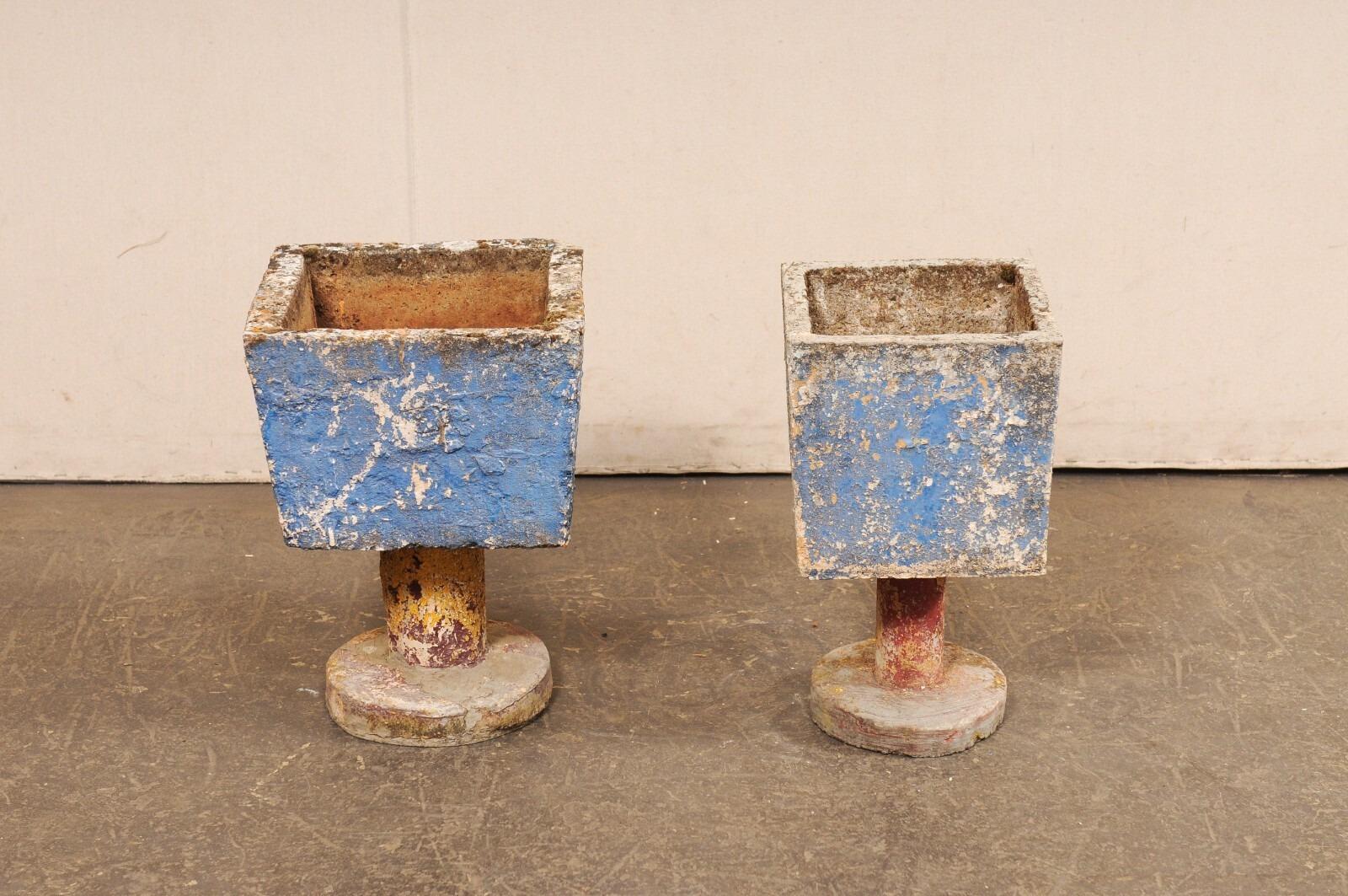 Cast Whimsical Spanish Pedestal Planters For Sale