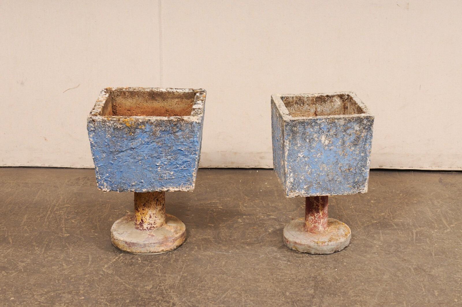 20th Century Whimsical Spanish Pedestal Planters For Sale