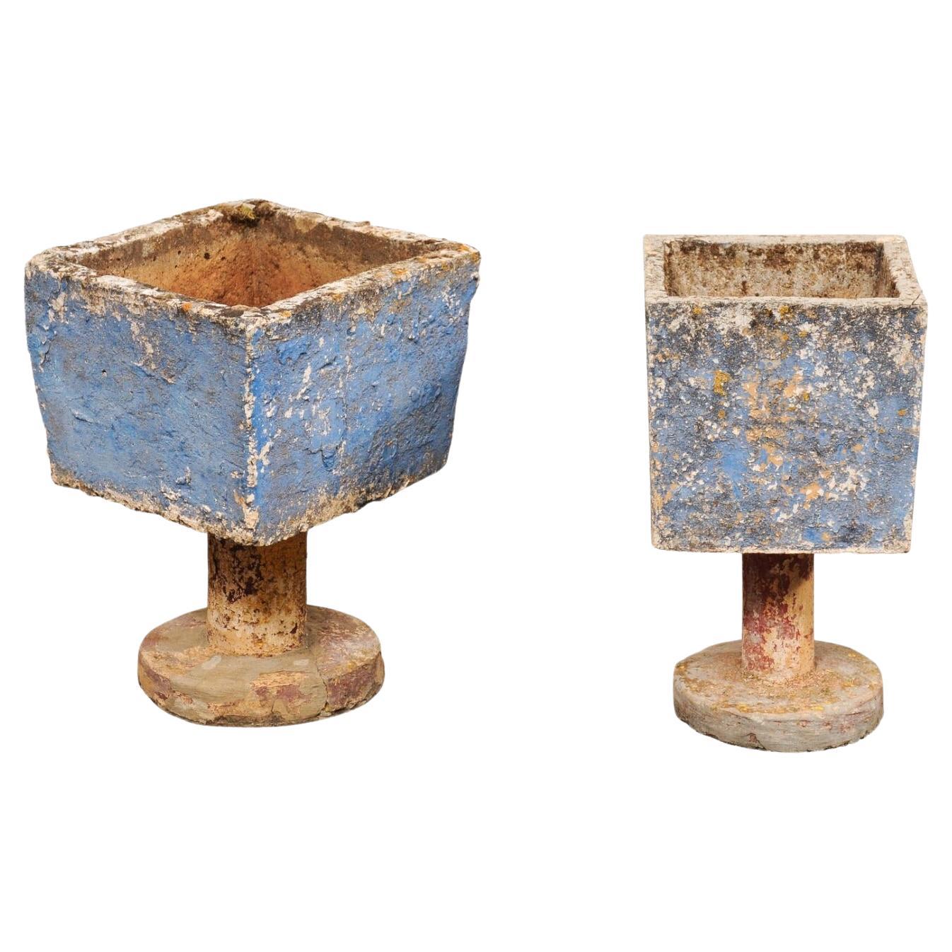 Whimsical Spanish Pedestal Planters For Sale