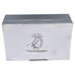 Retro Whimsical Sterling Box with Rabbit