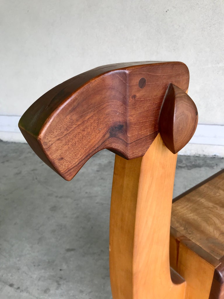 Whimsical Studio Design Wood Ostrich + Camel Rockers For Sale at 1stDibs