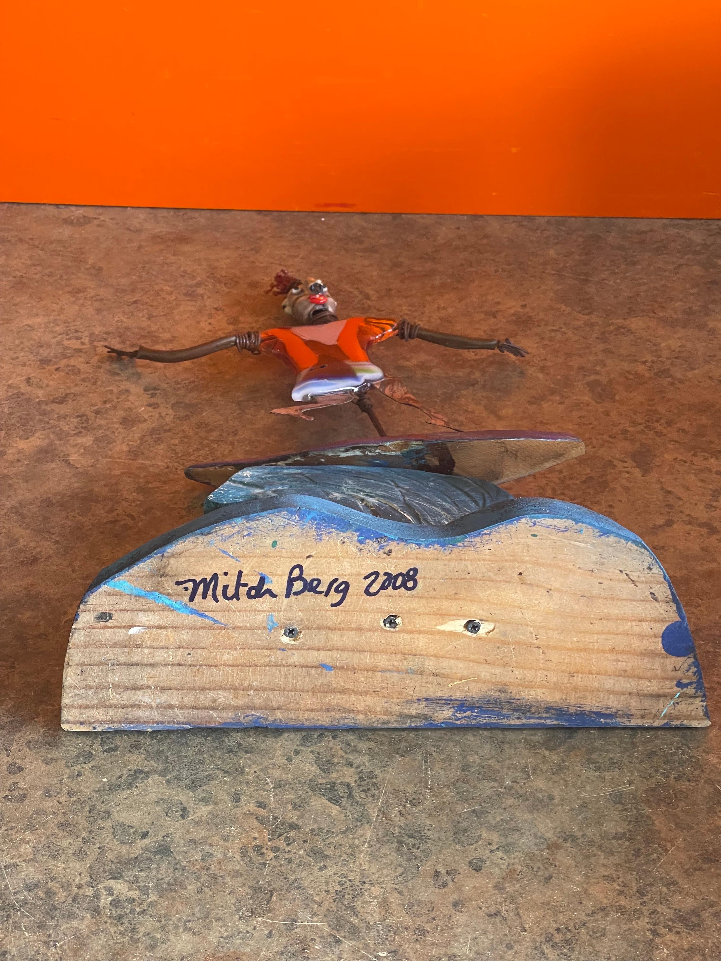 Whimsical Surfer Sculpture by Mitch Berg For Sale 3
