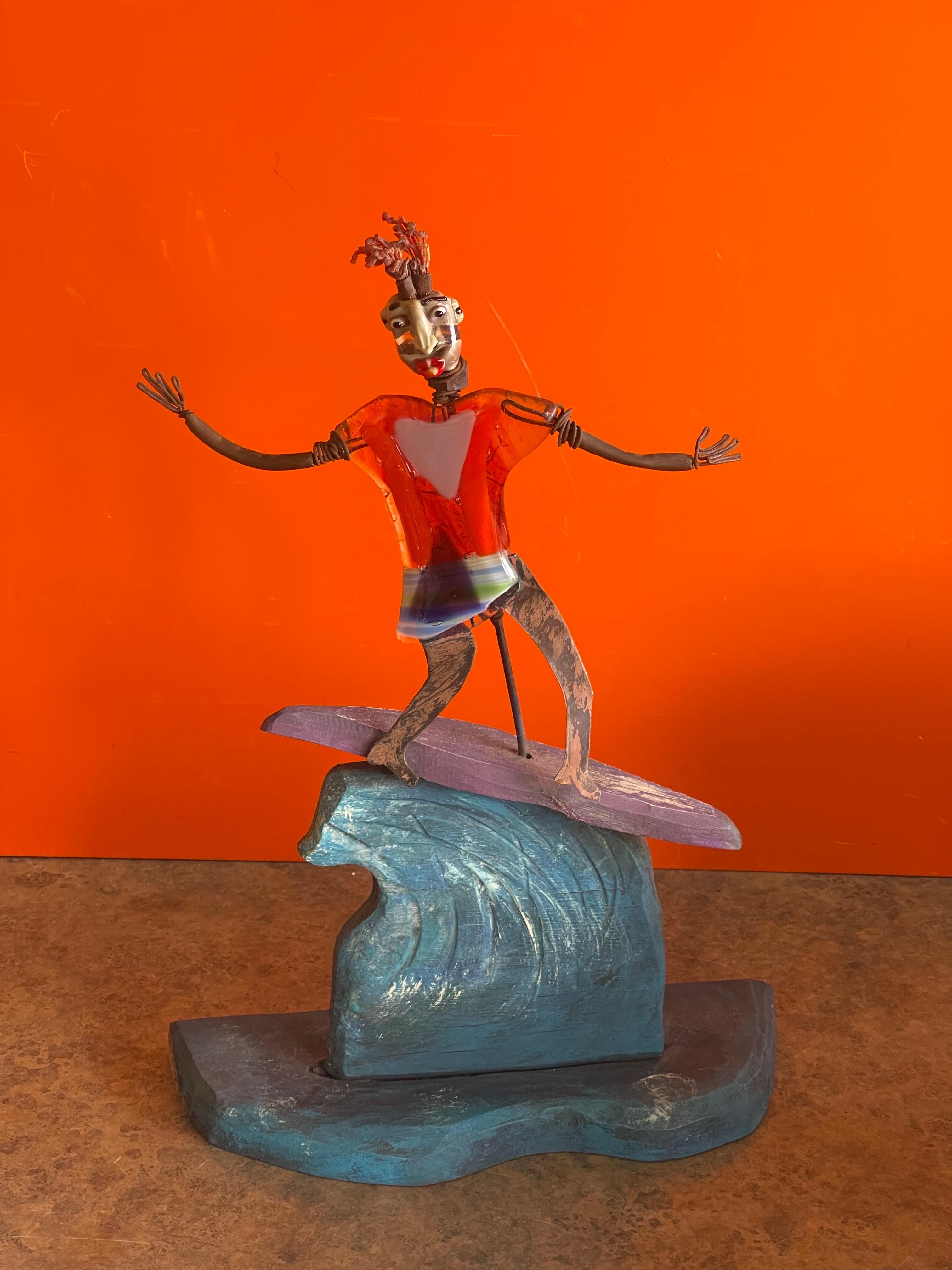 Whimsical Surfer Sculpture by Mitch Berg For Sale 5