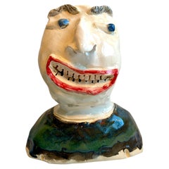 Whimsical Surrealist Bust Sculpture "Cheap Novel", Artist Unknown