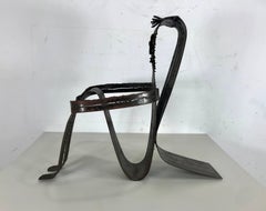 Whimsical Torch Cut and Welded Handmade Folk Art Sculpture, Garden Orniment