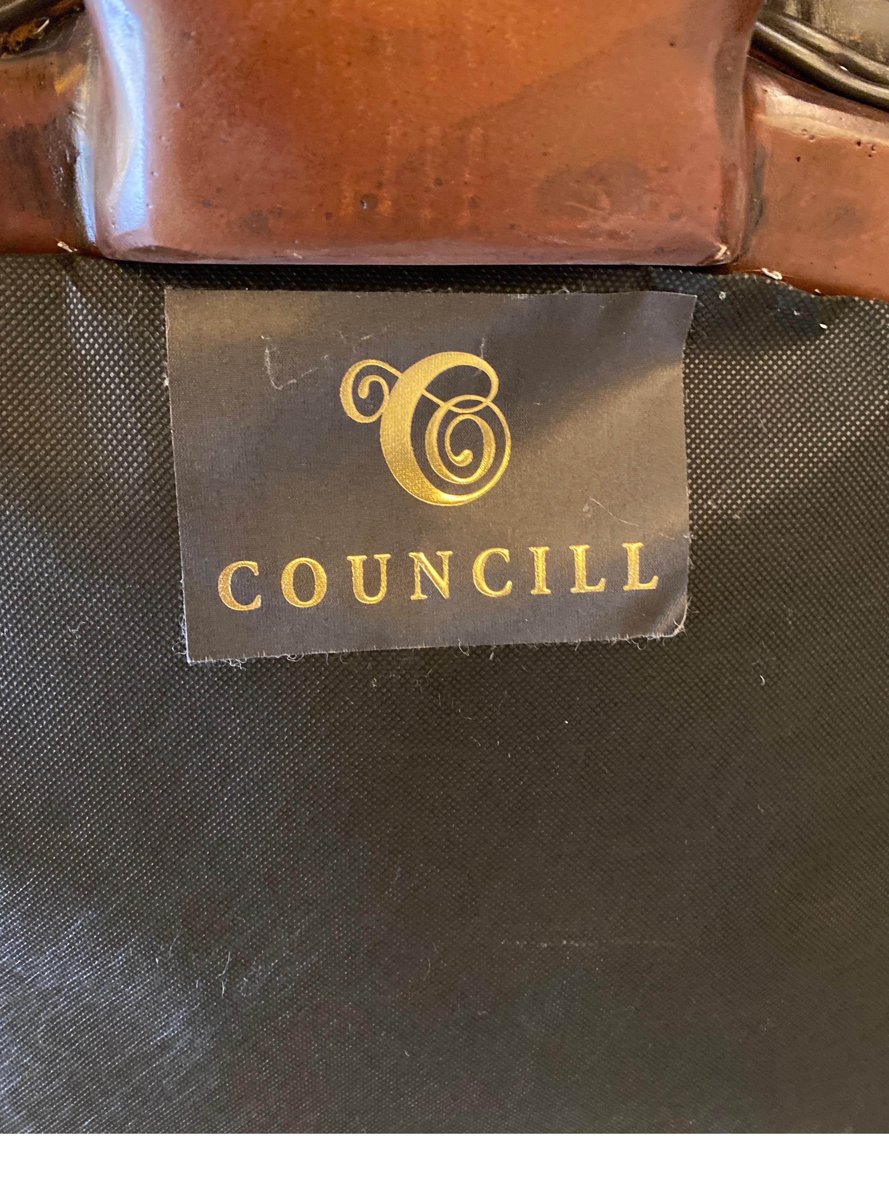Whimsical Tortoise Motif Leather Tufted Ottoman by Councill Craftsman 2