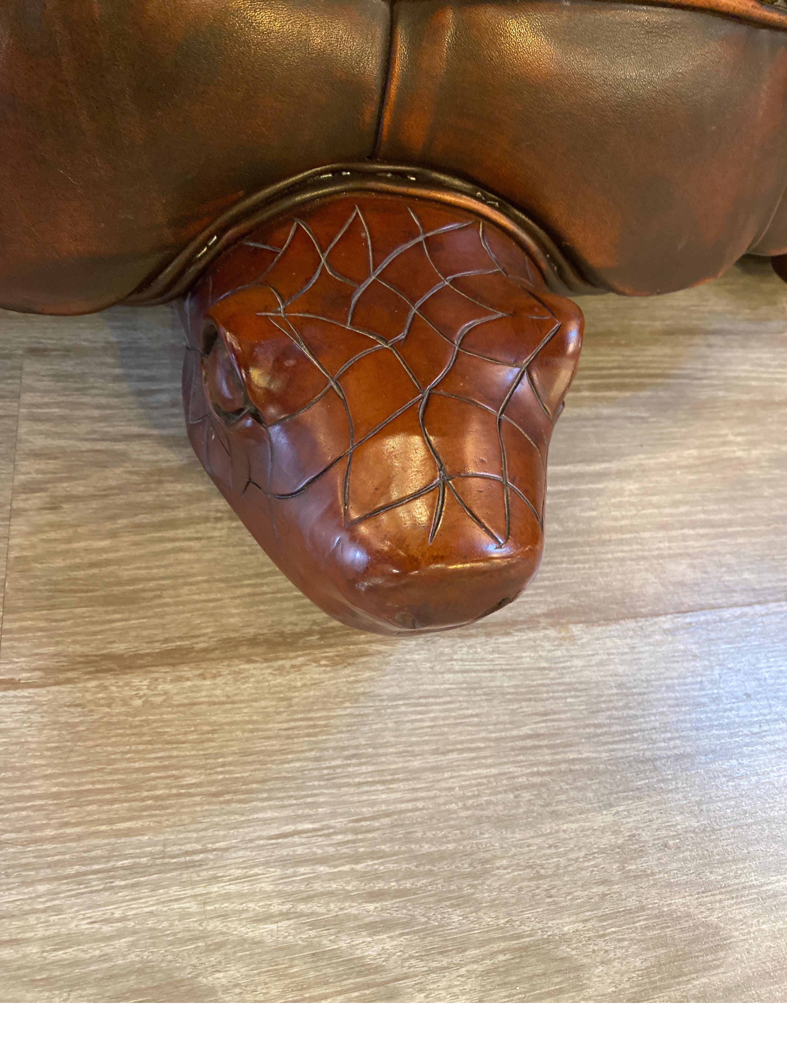 turtle ottoman leather