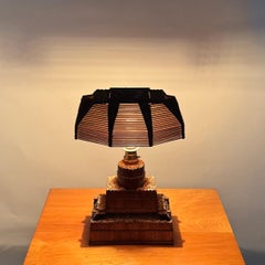 Whimsical Tramp Art Desk or Table Lamp