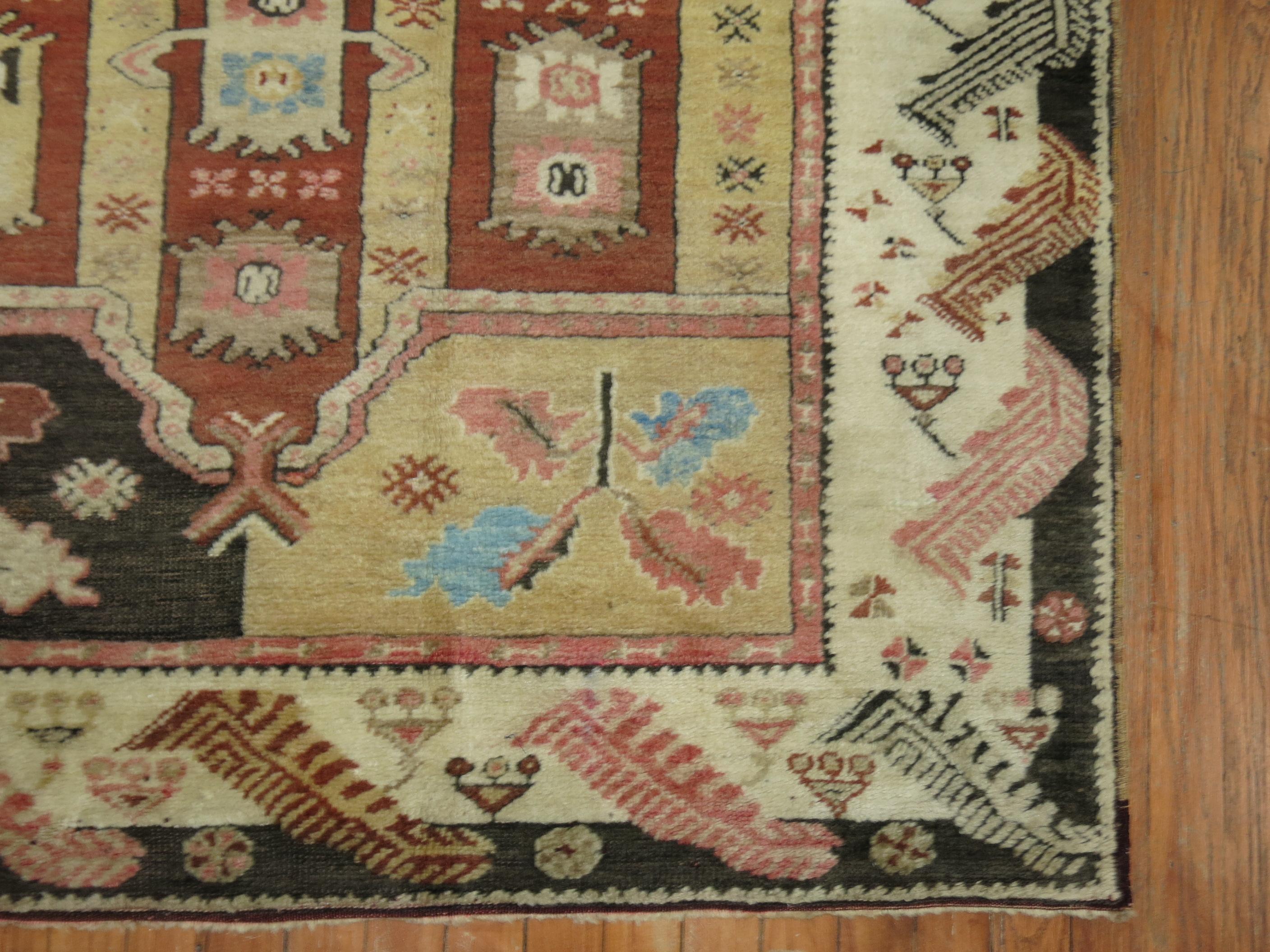 Whimsical Turkish Rug In Good Condition For Sale In New York, NY