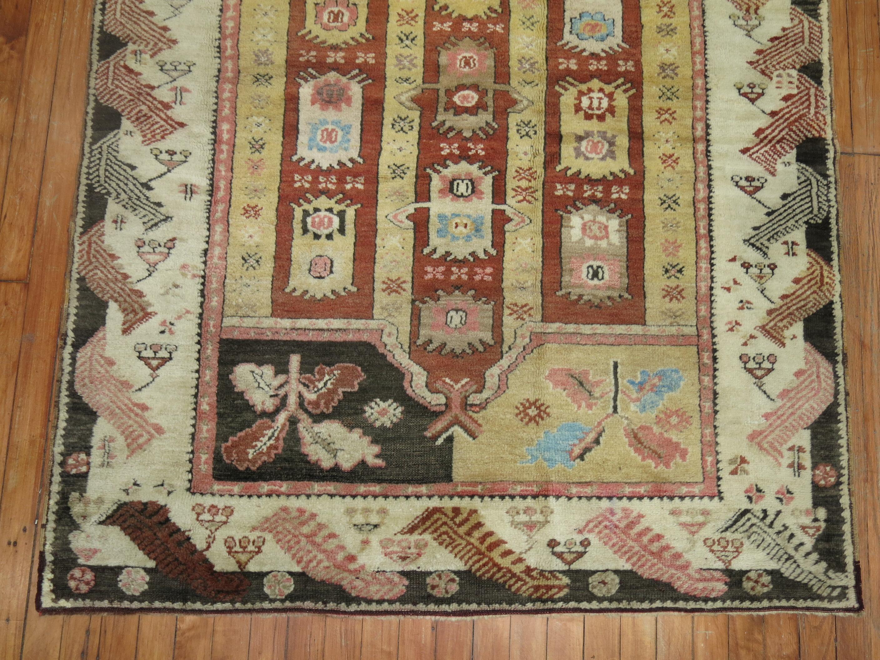 20th Century Whimsical Turkish Rug For Sale