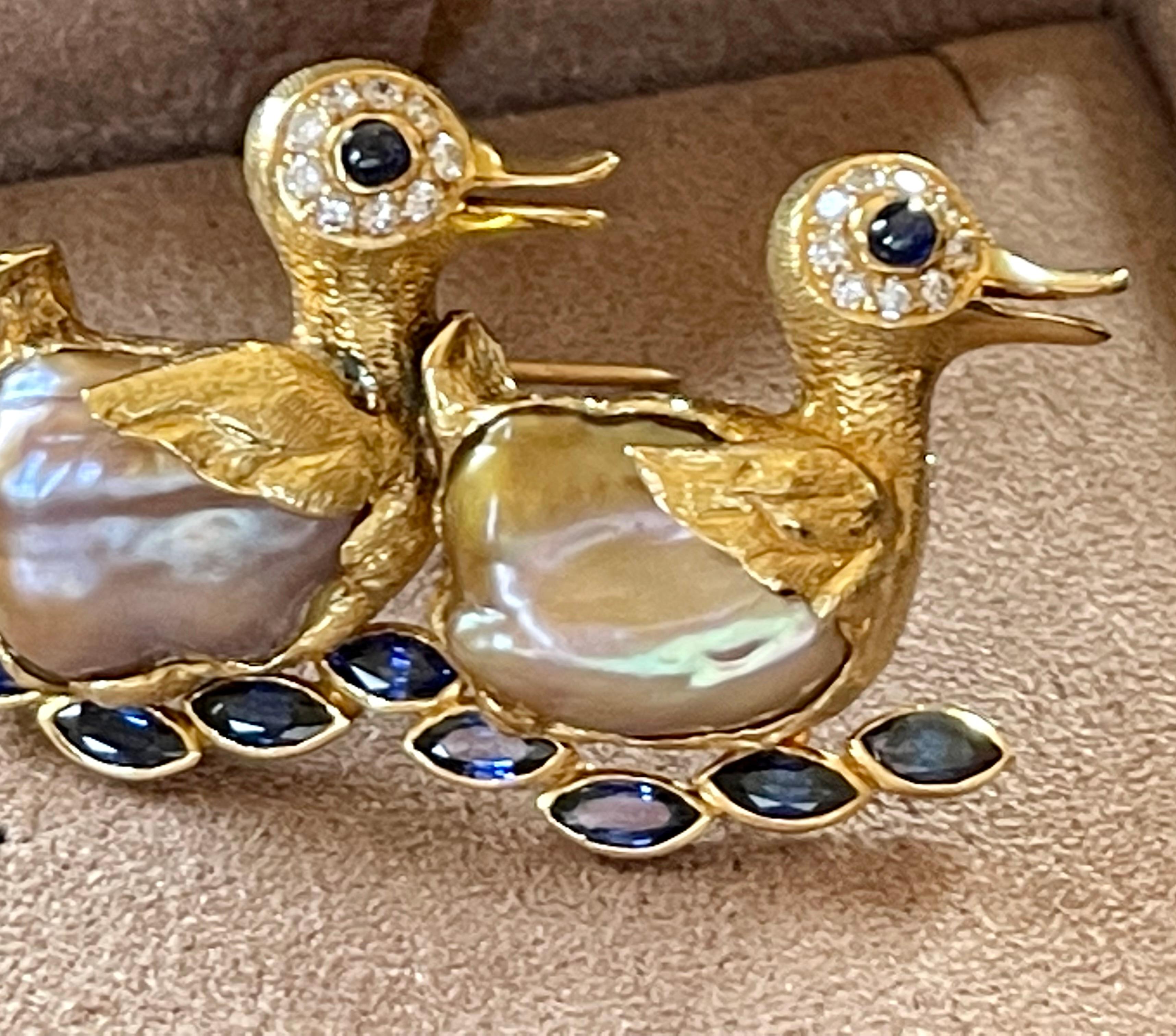 vintage duck brooch