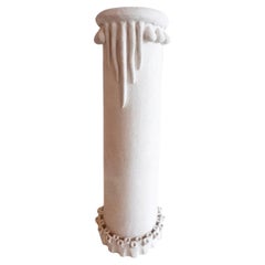 Whimsical Vintage Bisque White Studio Pottery Vase