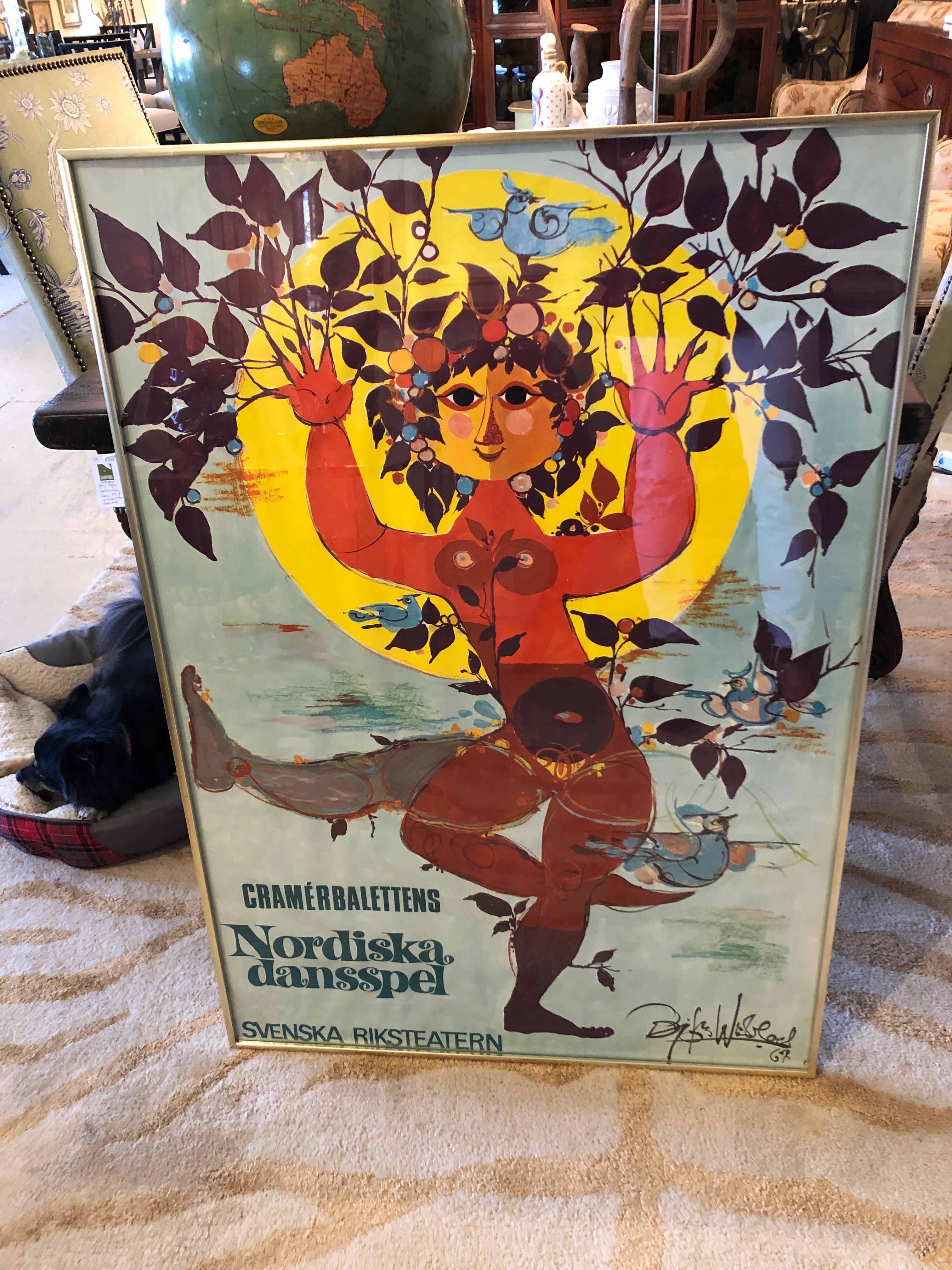 Whimsical Vintage Bjorn Wiinblad Poster In Good Condition In Hopewell, NJ