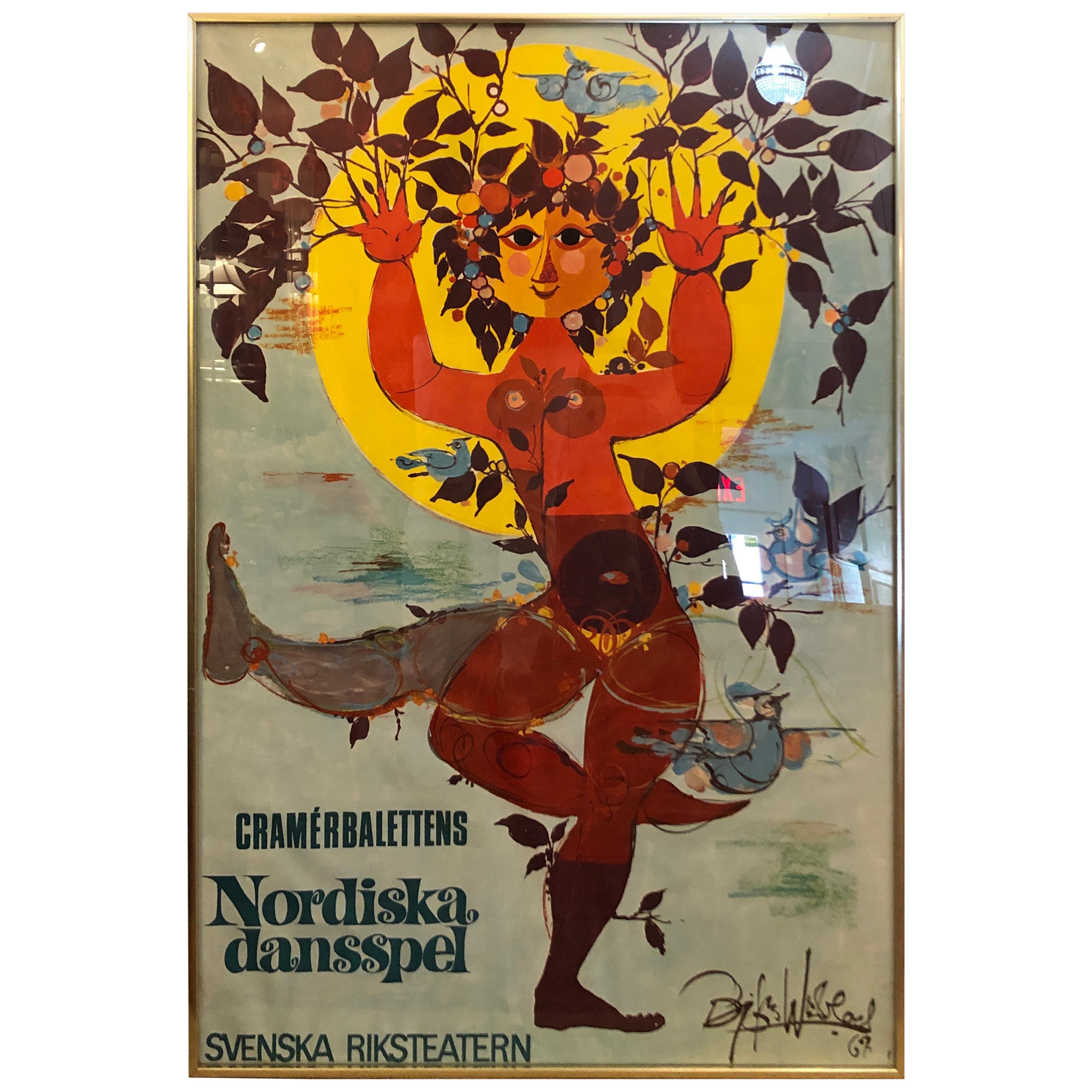 Whimsical Vintage Bjorn Wiinblad Poster