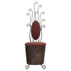 Whimsical, Vintage French Steel Vanity Chair, Circa 1950