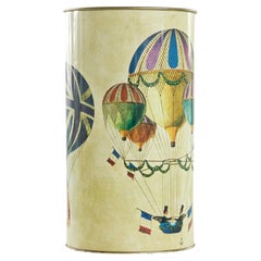 Vintage Whimsical Waste Paper Basket in the Style of Piero Fornasetti 1960s