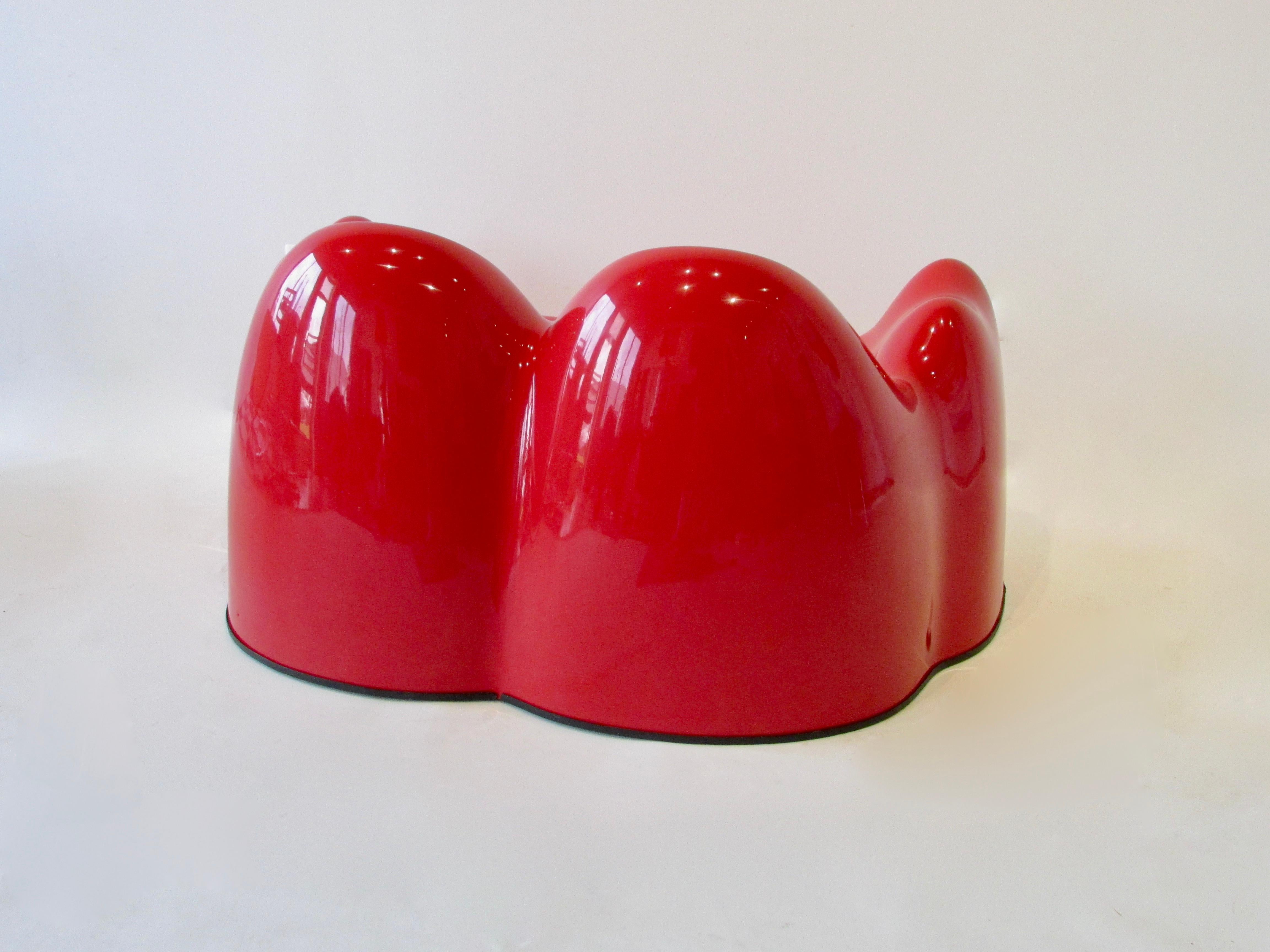 Whimsical Wendell Castle Post Modern Molar Group Red Settee for Beylerian In Good Condition In Ferndale, MI