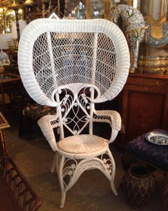 Whimsical Wicker "Peacock" Chair