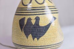 Lampada da tavolo in ceramica italiana gialla e grigia di Ernestine of Salerno