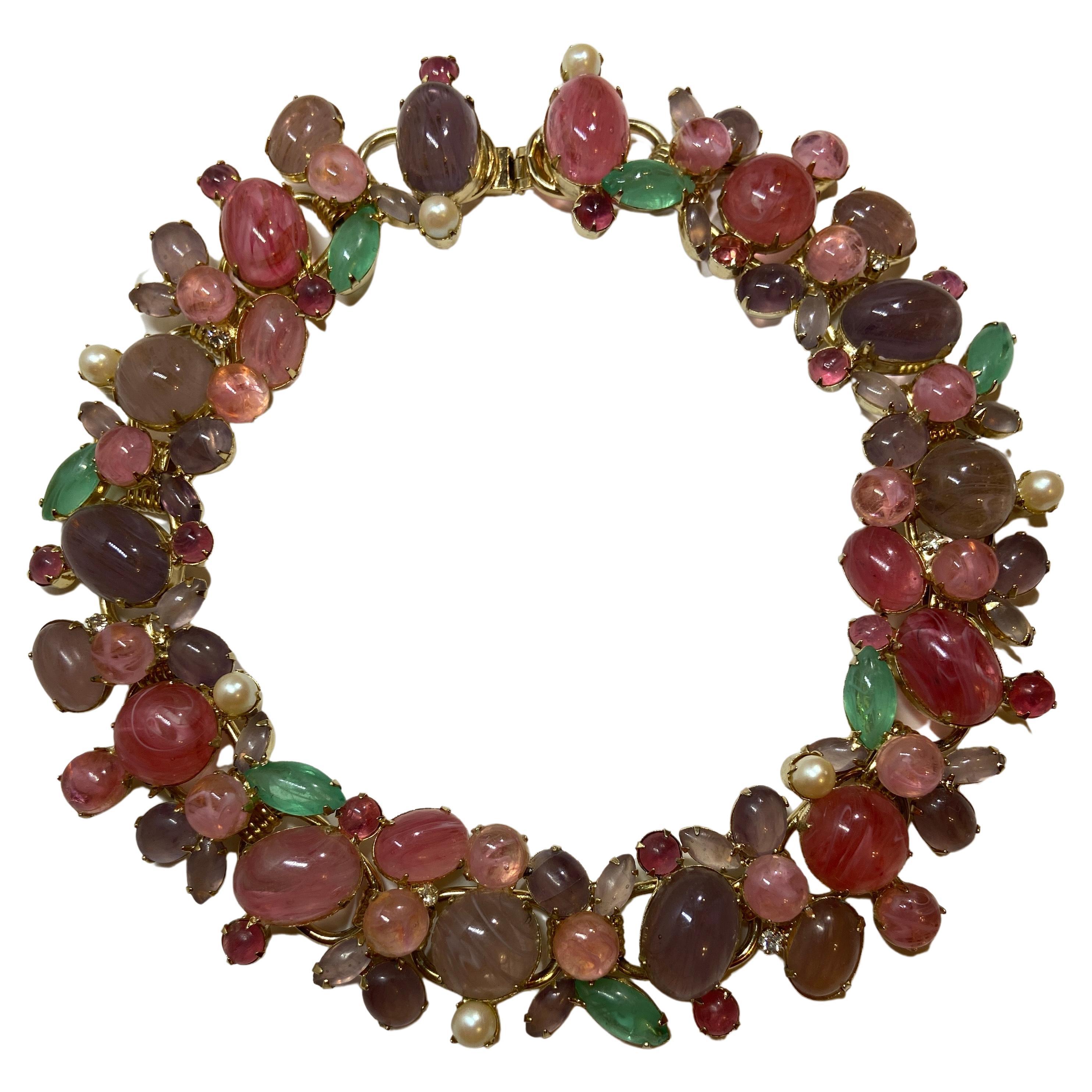 Whimsically And Elegantly Bold Multi-Colored "Entrance Maker" Choker For Sale
