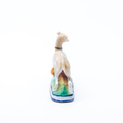 Whippet Italian Greyhound Polychrome Victorian Bisque Dog 19th Century