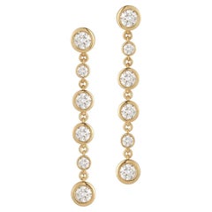 Carelle Whirl Cascading 2" long dangle Diamond Earrings