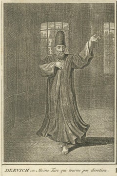 Whirling Dervish, Indian Dervish, and Turkish Devotion – Engraving, 1723