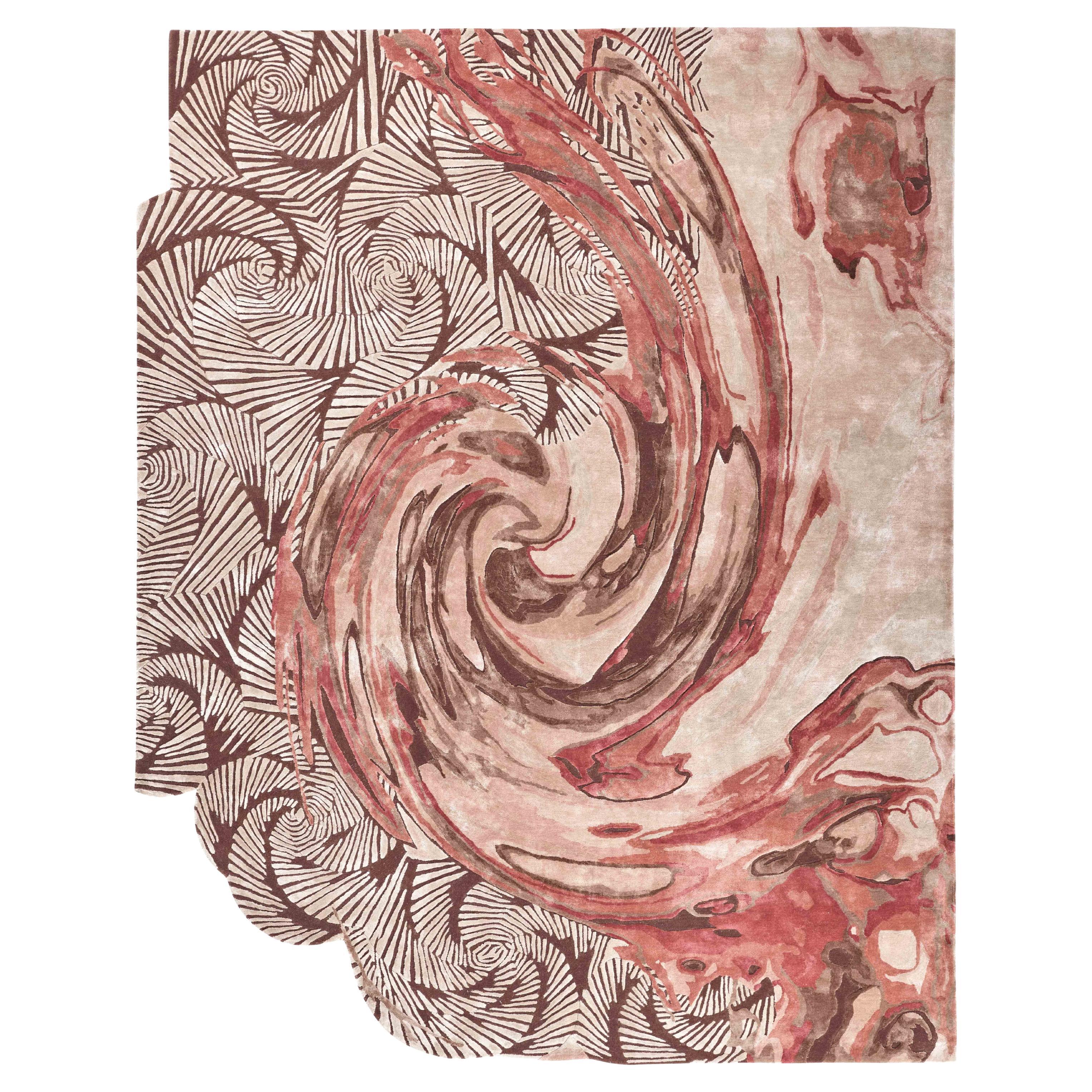 Whirlwind a Hand Tufted Modern Rug In Botanical Silk & Wool by Hands