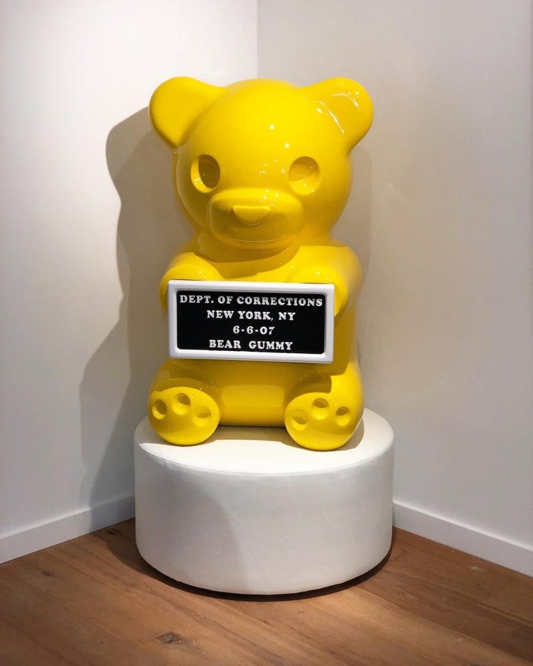 Whisbe 4 Foot Yellow Vandal Gummy Bear, Sculpture For